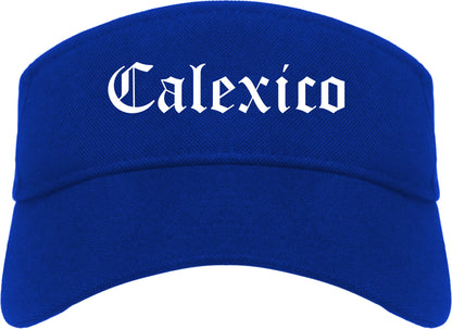 Calexico California CA Old English Mens Visor Cap Hat Royal Blue