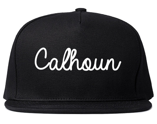 Calhoun Georgia GA Script Mens Snapback Hat Black