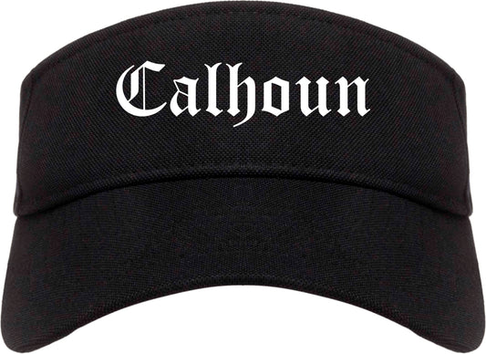 Calhoun Georgia GA Old English Mens Visor Cap Hat Black