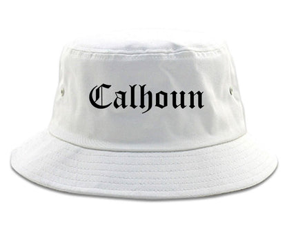 Calhoun Georgia GA Old English Mens Bucket Hat White
