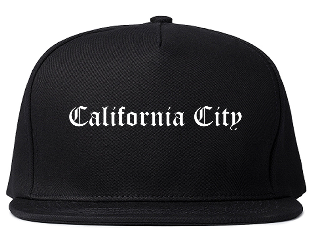 California City California CA Old English Mens Snapback Hat Black