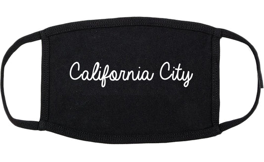 California City California CA Script Cotton Face Mask Black