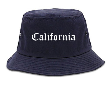 California Pennsylvania PA Old English Mens Bucket Hat Navy Blue