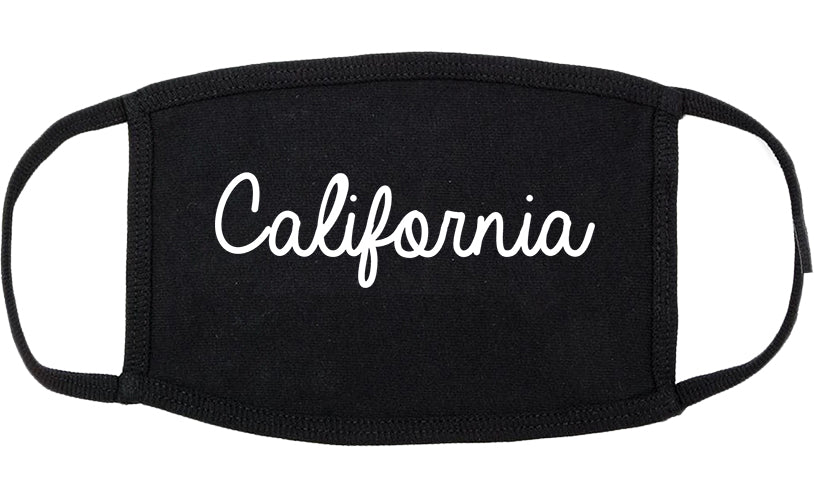California Pennsylvania PA Script Cotton Face Mask Black