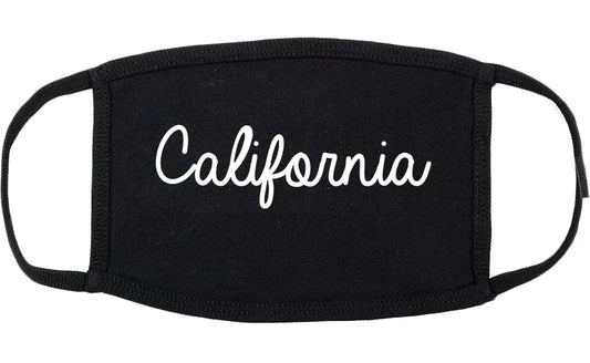 California Pennsylvania PA Script Cotton Face Mask Black