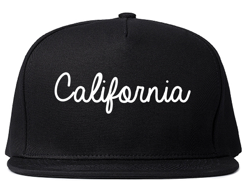 California Pennsylvania PA Script Mens Snapback Hat Black