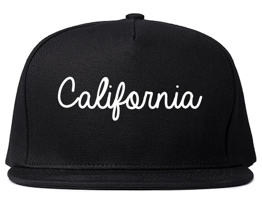 California Pennsylvania PA Script Mens Snapback Hat Black