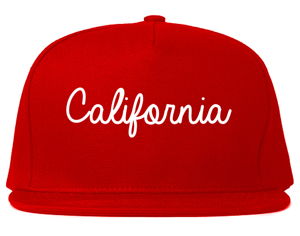 California Pennsylvania PA Script Mens Snapback Hat Red