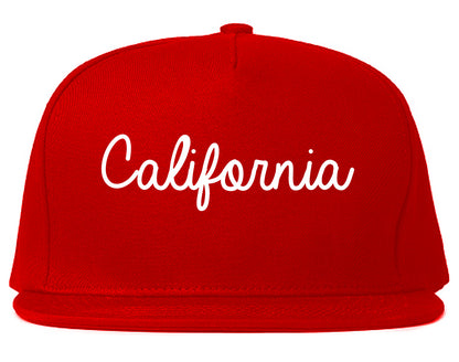 California Pennsylvania PA Script Mens Snapback Hat Red