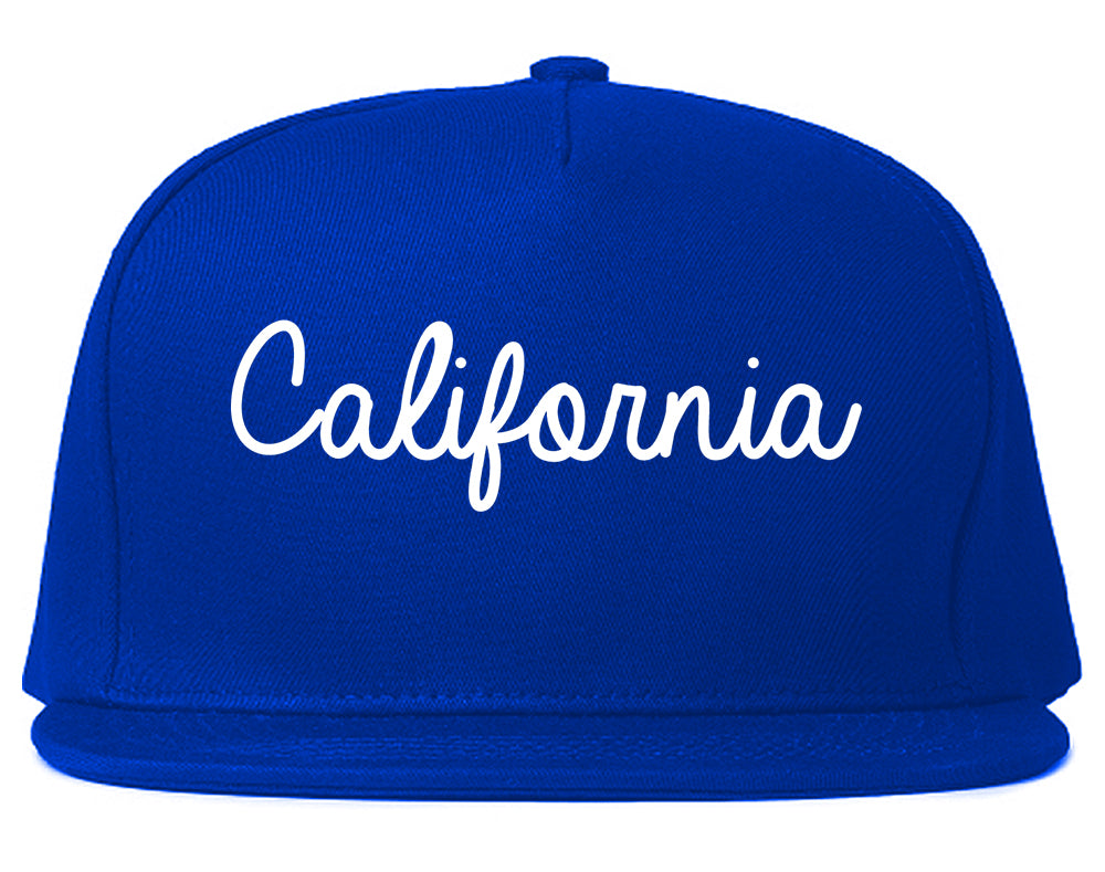 California Pennsylvania PA Script Mens Snapback Hat Royal Blue