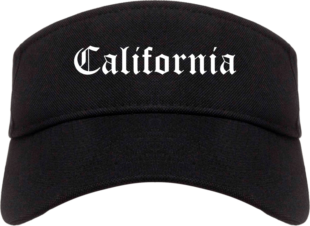 California Pennsylvania PA Old English Mens Visor Cap Hat Black