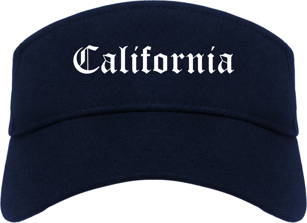 California Pennsylvania PA Old English Mens Visor Cap Hat Navy Blue