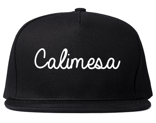 Calimesa California CA Script Mens Snapback Hat Black