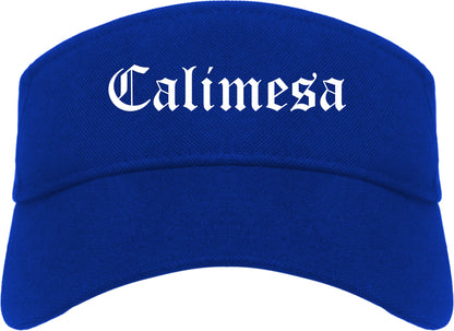 Calimesa California CA Old English Mens Visor Cap Hat Royal Blue