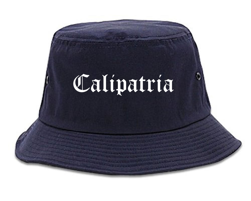 Calipatria California CA Old English Mens Bucket Hat Navy Blue