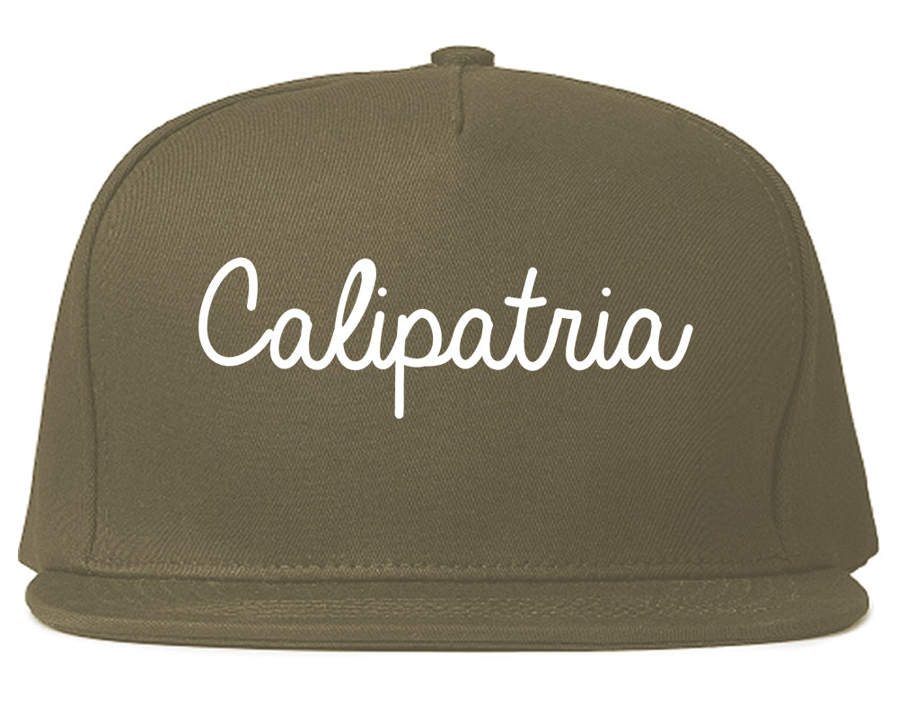 Calipatria California CA Script Mens Snapback Hat Grey