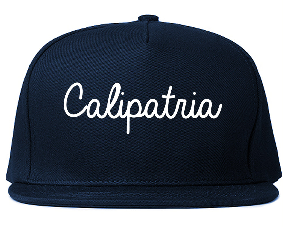 Calipatria California CA Script Mens Snapback Hat Navy Blue