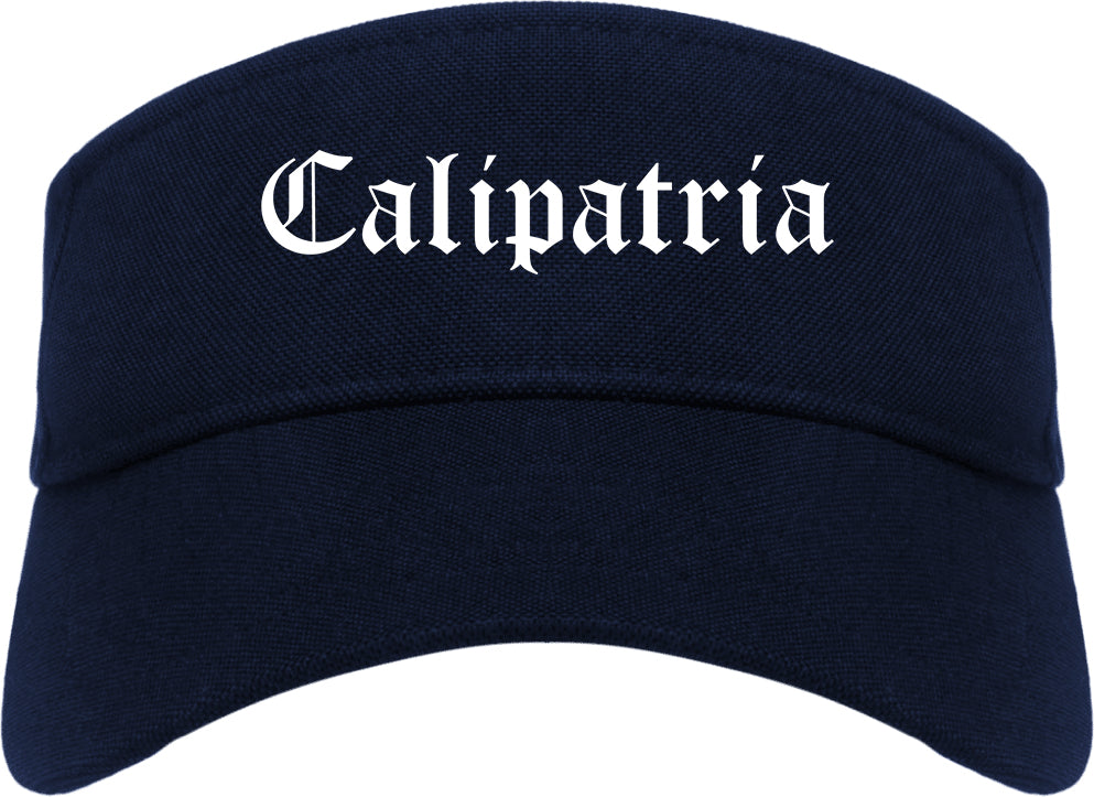 Calipatria California CA Old English Mens Visor Cap Hat Navy Blue