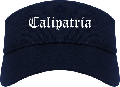Calipatria California CA Old English Mens Visor Cap Hat Navy Blue