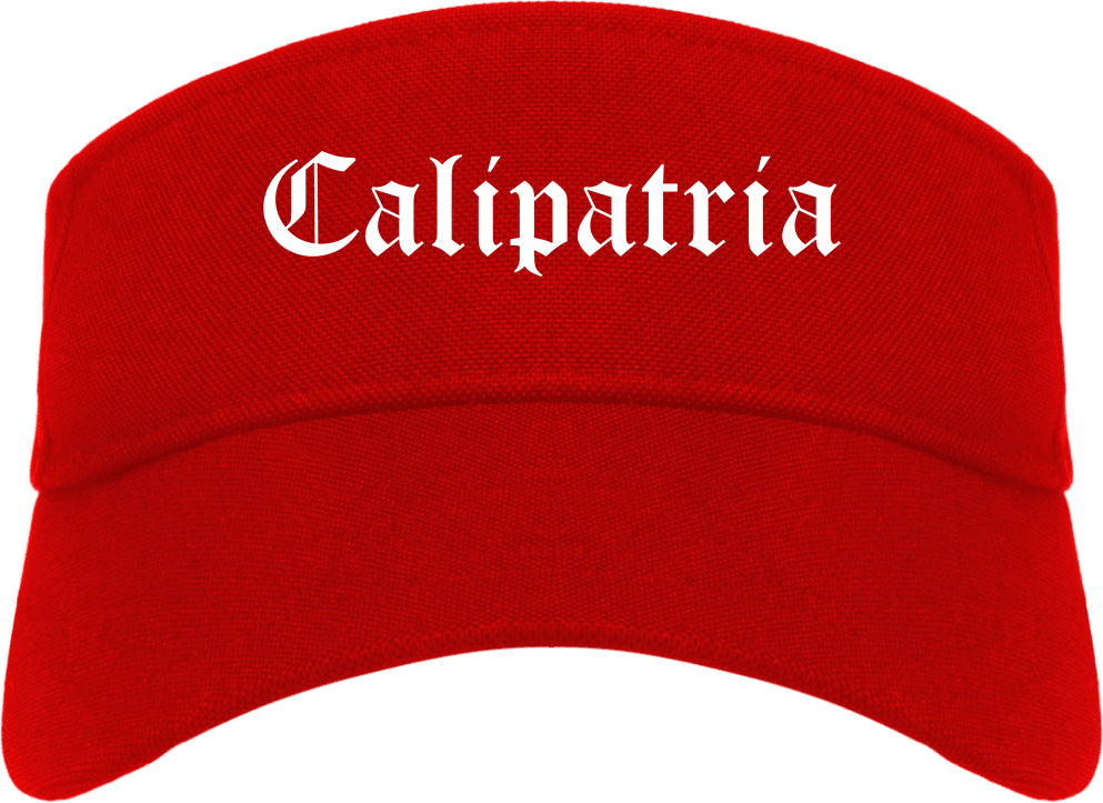 Calipatria California CA Old English Mens Visor Cap Hat Red