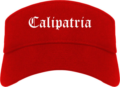 Calipatria California CA Old English Mens Visor Cap Hat Red