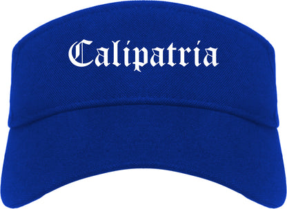 Calipatria California CA Old English Mens Visor Cap Hat Royal Blue