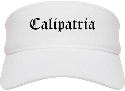 Calipatria California CA Old English Mens Visor Cap Hat White