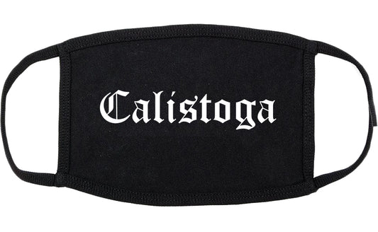 Calistoga California CA Old English Cotton Face Mask Black