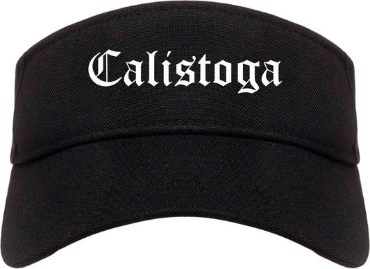 Calistoga California CA Old English Mens Visor Cap Hat Black