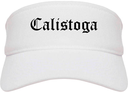 Calistoga California CA Old English Mens Visor Cap Hat White
