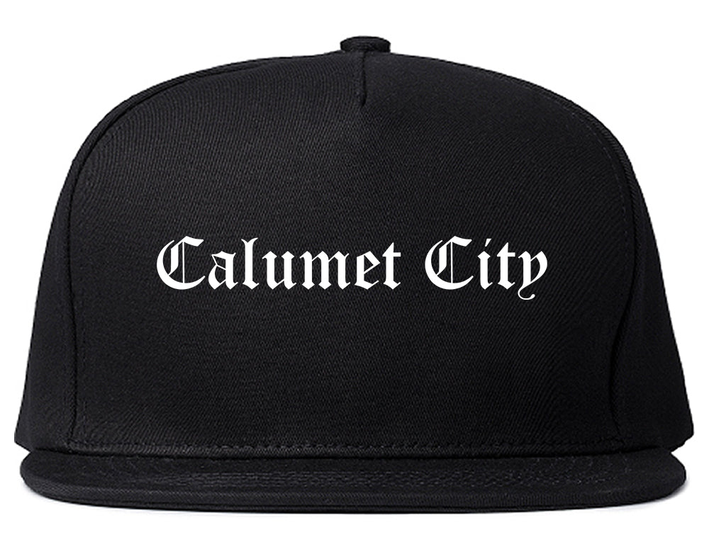 Calumet City Illinois IL Old English Mens Snapback Hat Black