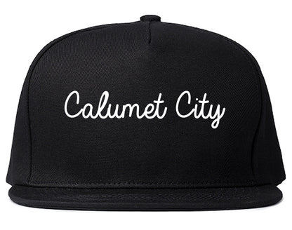 Calumet City Illinois IL Script Mens Snapback Hat Black
