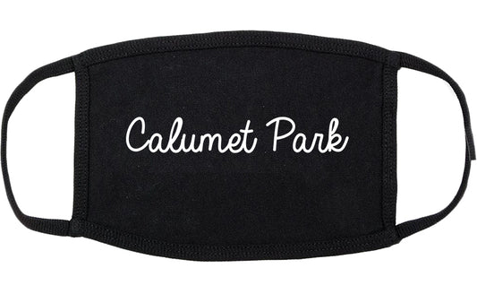 Calumet Park Illinois IL Script Cotton Face Mask Black