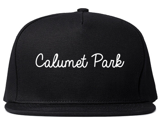 Calumet Park Illinois IL Script Mens Snapback Hat Black