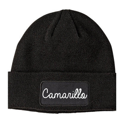 Camarillo California CA Script Mens Knit Beanie Hat Cap Black