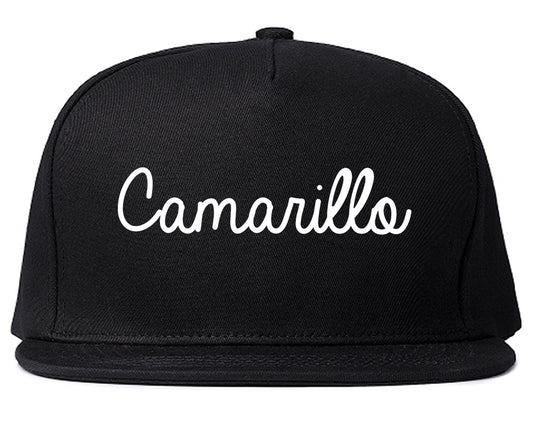 Camarillo California CA Script Mens Snapback Hat Black