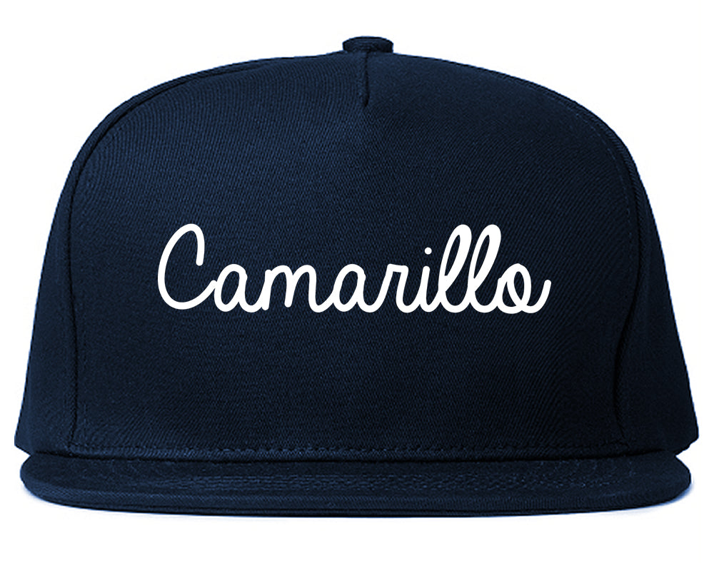 Camarillo California CA Script Mens Snapback Hat Navy Blue
