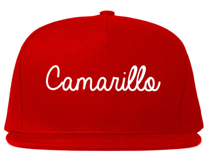 Camarillo California CA Script Mens Snapback Hat Red