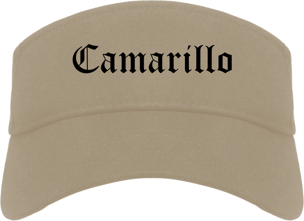 Camarillo California CA Old English Mens Visor Cap Hat Khaki