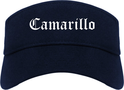 Camarillo California CA Old English Mens Visor Cap Hat Navy Blue