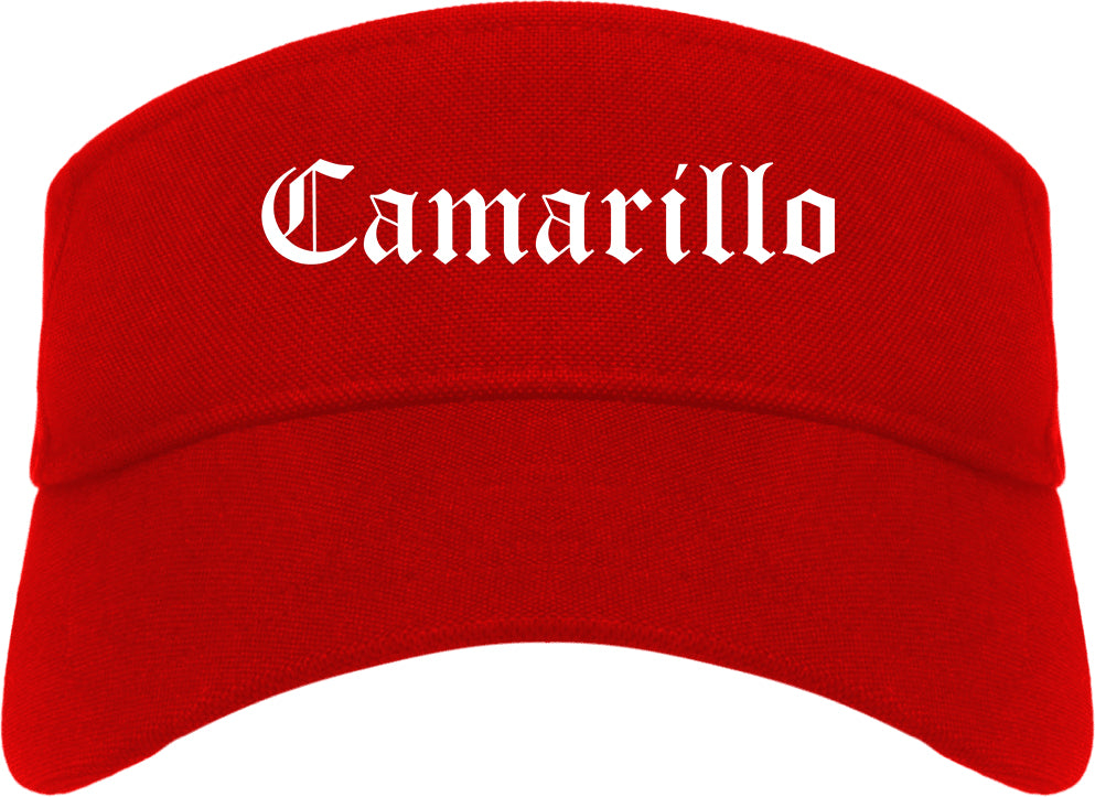 Camarillo California CA Old English Mens Visor Cap Hat Red