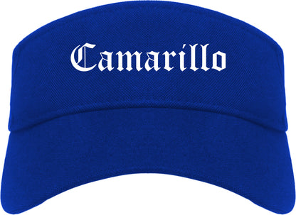Camarillo California CA Old English Mens Visor Cap Hat Royal Blue