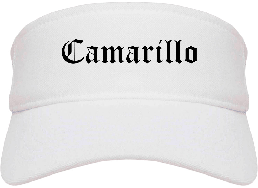 Camarillo California CA Old English Mens Visor Cap Hat White