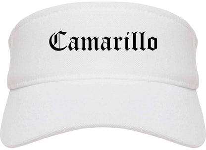 Camarillo California CA Old English Mens Visor Cap Hat White
