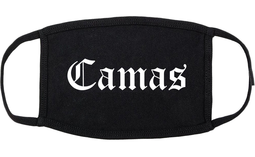 Camas Washington WA Old English Cotton Face Mask Black