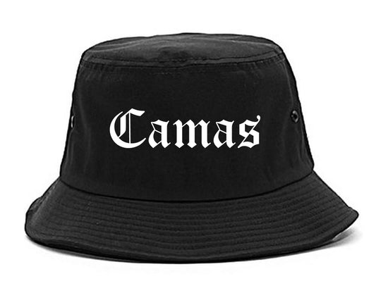 Camas Washington WA Old English Mens Bucket Hat Black