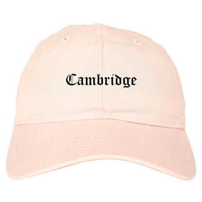Cambridge Maryland MD Old English Mens Dad Hat Baseball Cap Pink