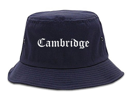 Cambridge Minnesota MN Old English Mens Bucket Hat Navy Blue