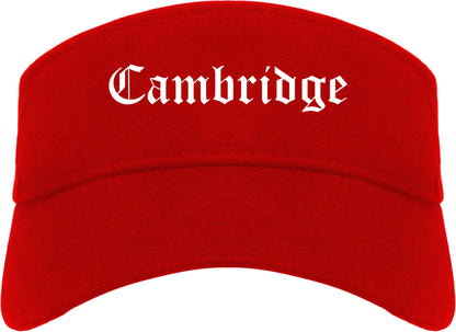 Cambridge Minnesota MN Old English Mens Visor Cap Hat Red