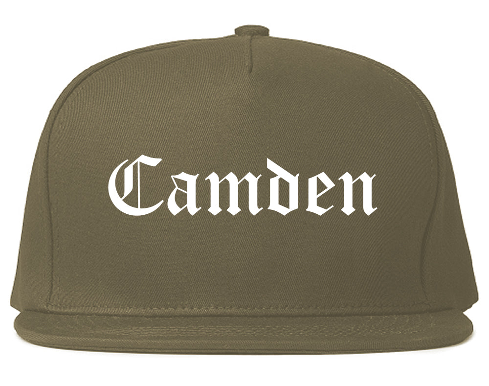 Camden Arkansas AR Old English Mens Snapback Hat Grey